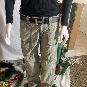 Gap olive green cargo jeans with pockets . Size 8 long. They fit divine!!!